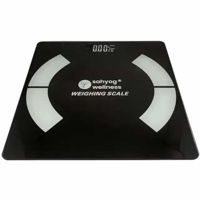 Sahyog Wellness Personal Digital Weighing Scale with Glass Body having Capacity up to 180 kg, Black