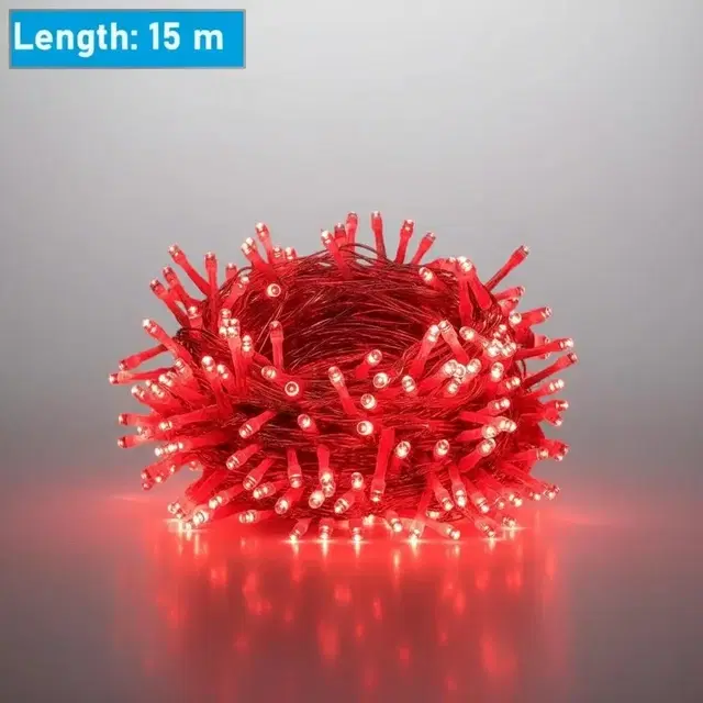 String LED Light, Red, 15 m