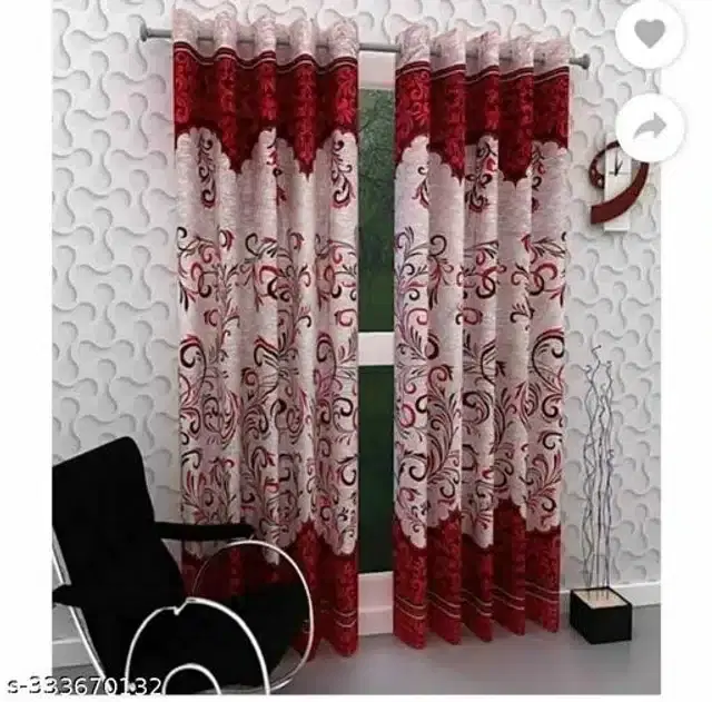 Polyester Curtain for Door, Multicolor, 7 Feet