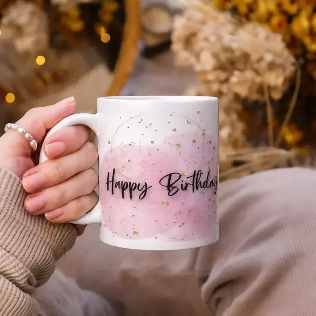 Giftspedia Happy Birthday Glossy Finish Ceramic Printed Coffee Mug 350ML
