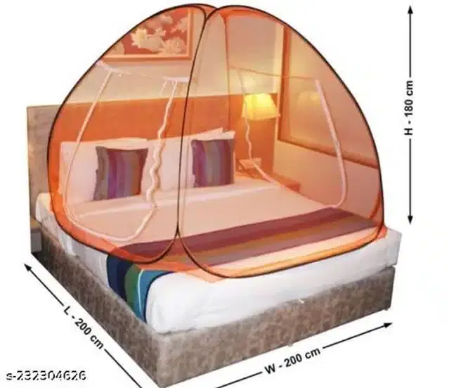 Polyester Mosquito Net, Orange, 6.7x6.5 Feet
