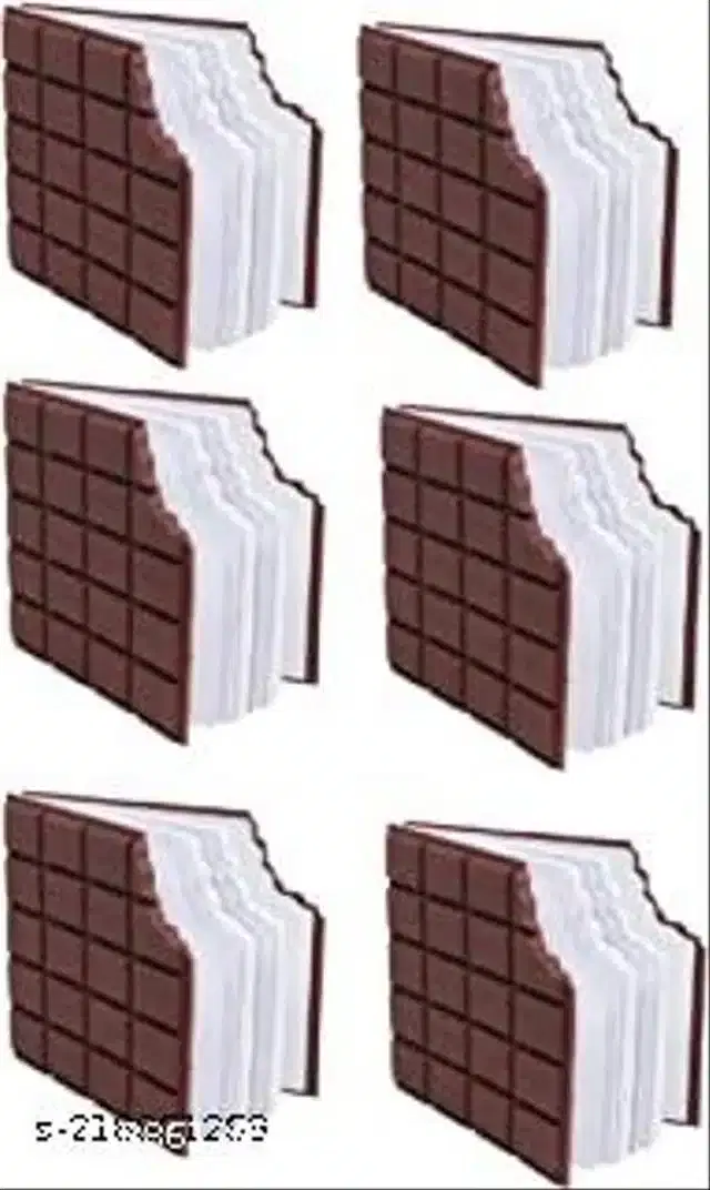 Chocolate Shaped Diary for Kids, Brown & White, Pack of 6