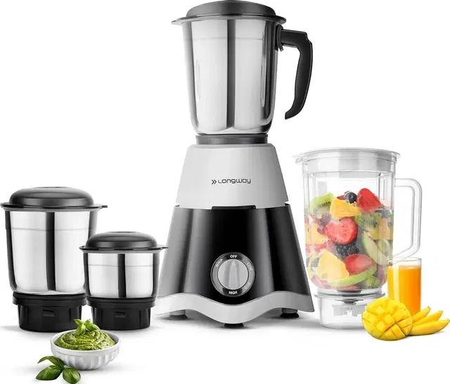 Longway Juicer Mixer Grinder ( 750 W, 4 Jars, Black & Gray)