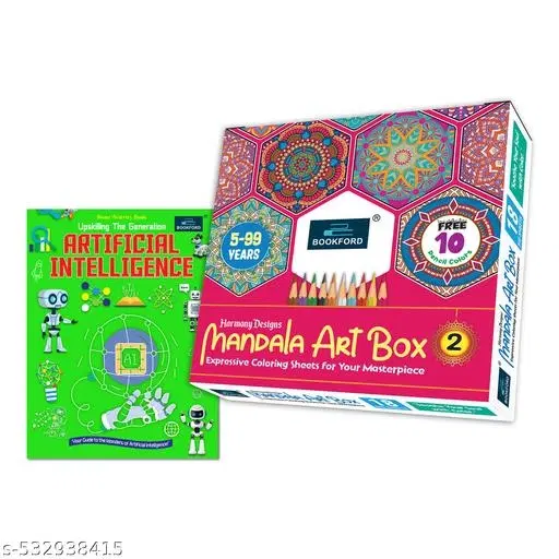 Harmony Mandala Boxx Part 2 + STEM Activity Book: Artificial Intelligence (AI) – Learn the fundamentals of AI while exploring creativity through mandala art activities for kids.