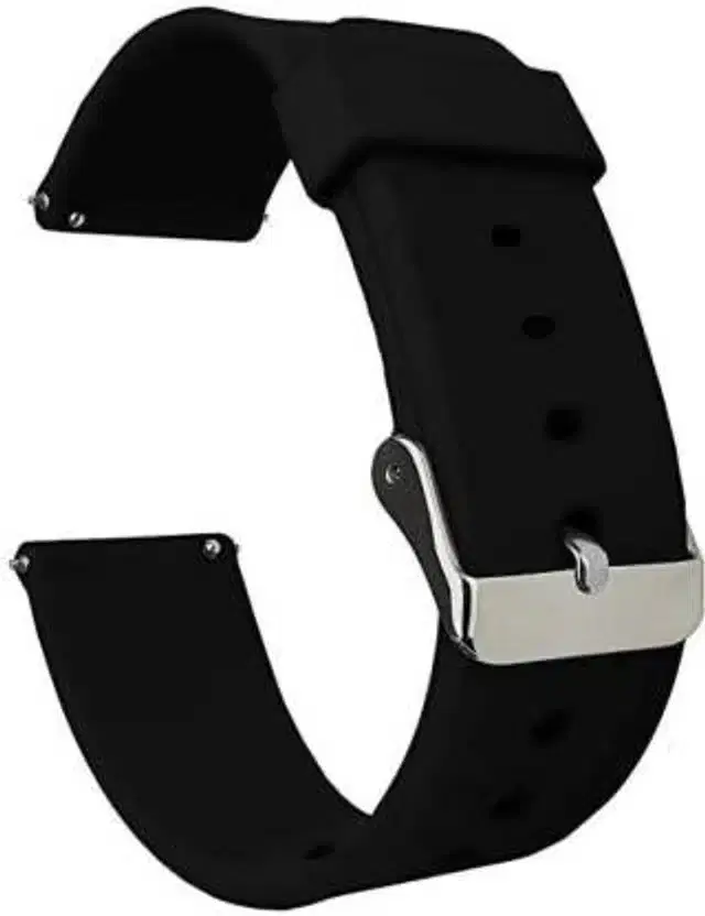 Silicone Watch Straps for Smartwatch, Black, 20 mm