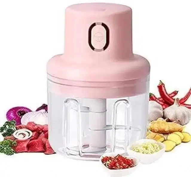 Electric Mini Garlic Chopper, Pink, 250 ml