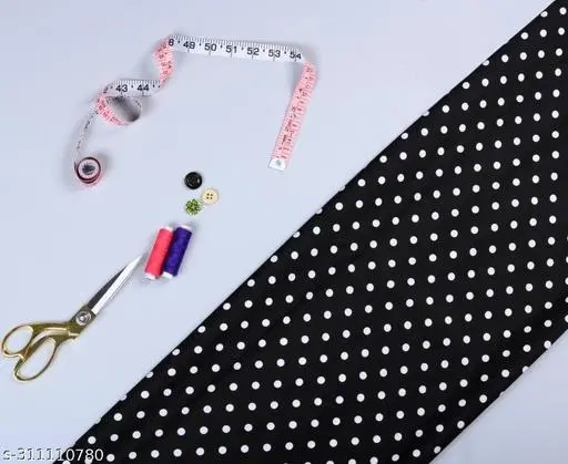 Kurti Fabric for Women (Black, Un Stitched)