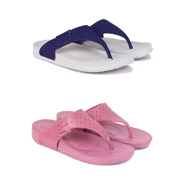 Slippers for Women, Pack of 2 (Multicolor, 5)