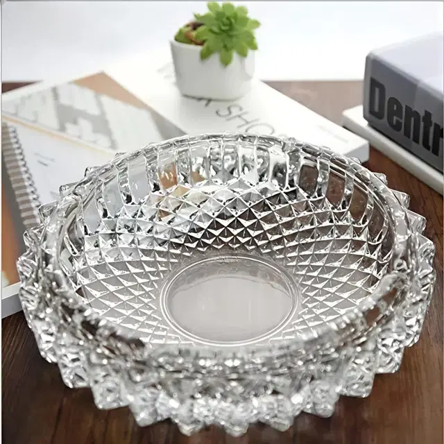 Glass Transparent crystal Round Ash tray plate
