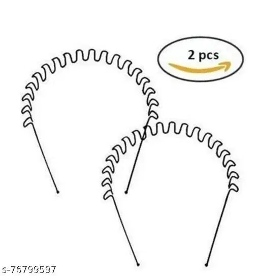 Metal Hair Band for Women & Girls, Pack of 2 (Multicolor)