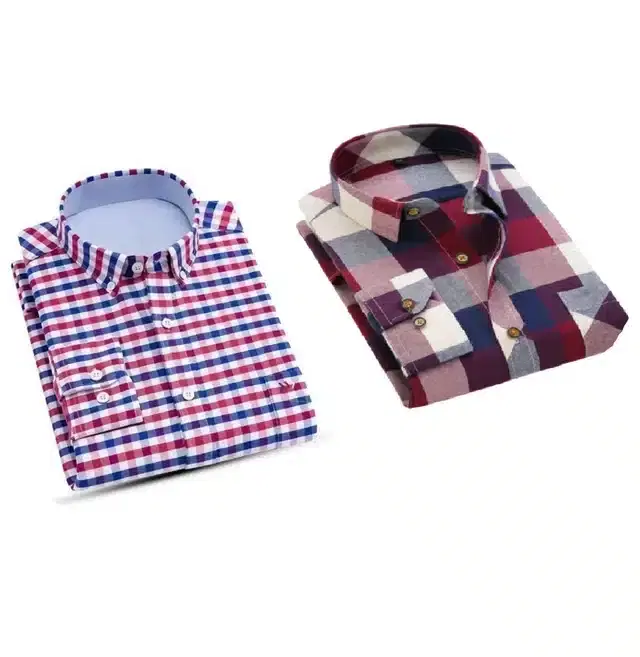 Exclusive Long Sleeves Shirt for Men, Pack of 2 (Multicolor, XXL) (JME-224)