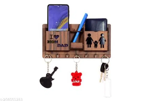 Wooden Key Holder, Brown