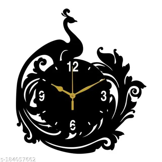 Wooden Wall Clock, Black