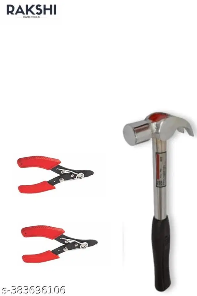 Stainless Steel Claw Hammer with 2 Pcs Wire Cutter, Multicolor, Set of 2
