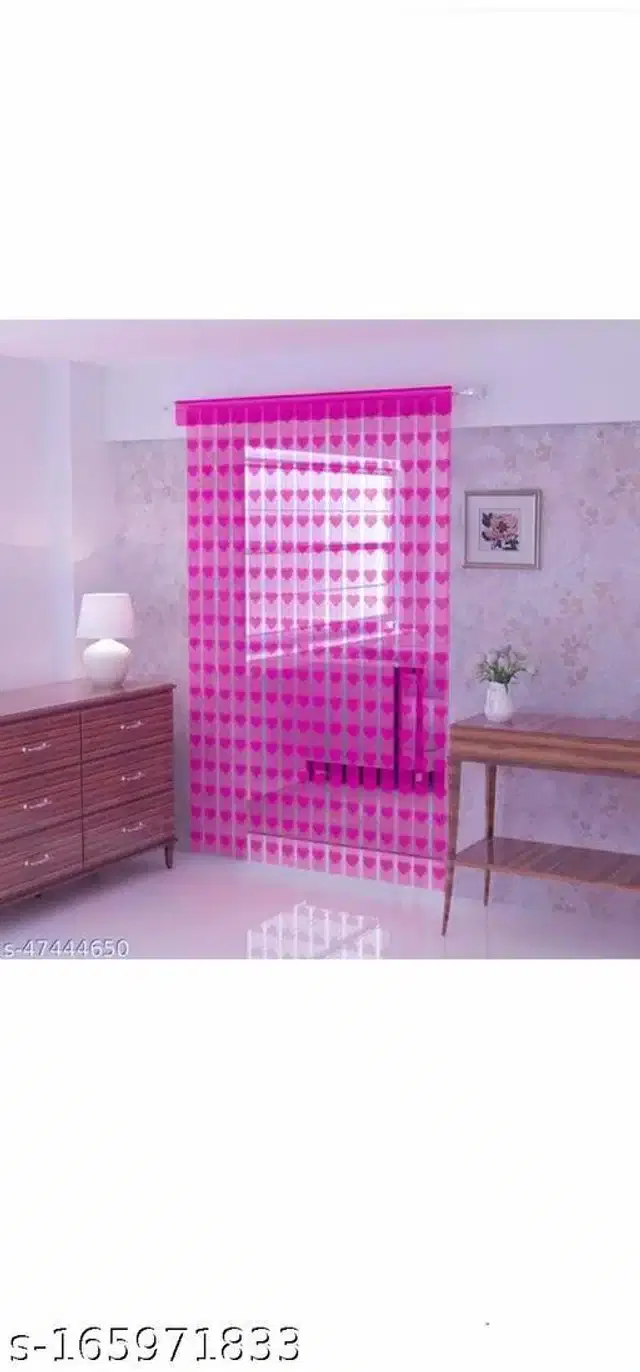 Curtains for Door, Pink, 7x4 feet