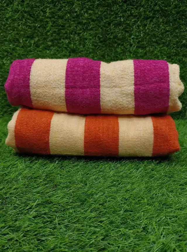 Bath Towel, Pack of 2, Orange & Pink, 24x48 inches