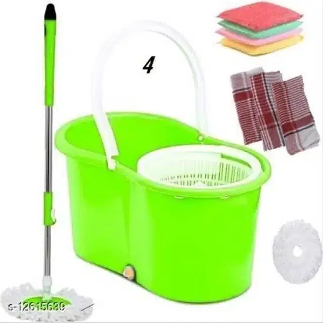 Spin Bucket Mop with Accessories, Assorted, Set of 3