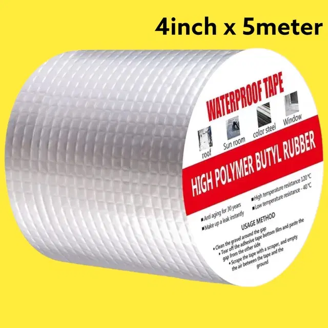 Aluminium Single Sided Self Adhesive Tape, Silver, 5 m