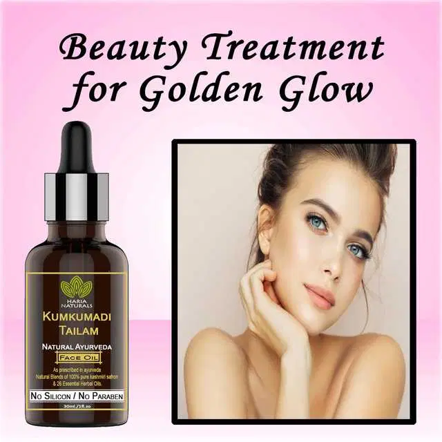 Haria Naturals Pure Kumkumadi Tailam For Radiant Skin For Brightens, Healthy & Glowing Skin 30 ml, B-15228