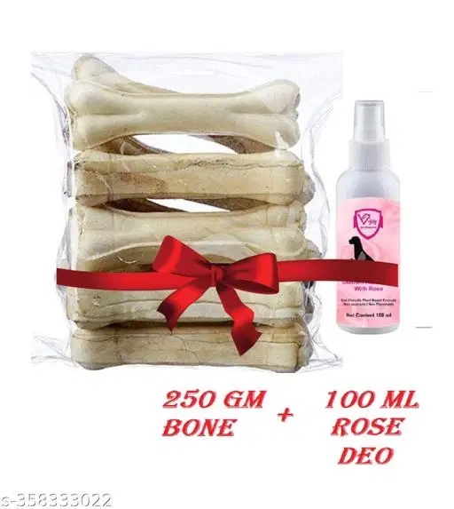 Dog Eating Bone (250gm) with Dog Perfume Lavender Fragnance (100ml) ,( Pack Of 1)