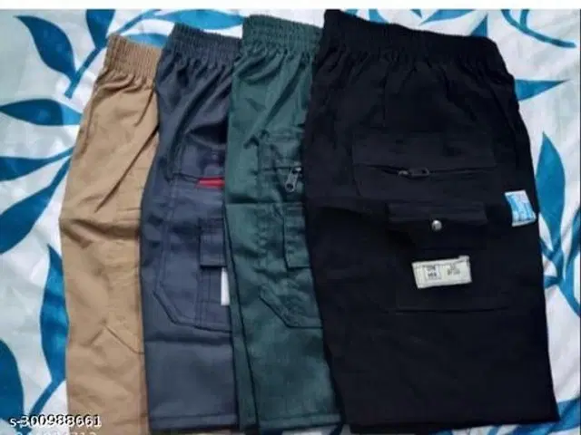 Cotton Blend Capris for Boys, Pack of 4 (Multicolor, 12-18 Months)