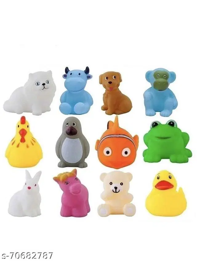 Plastic Bath Toy for Kids, Multicolor, Pack of 12