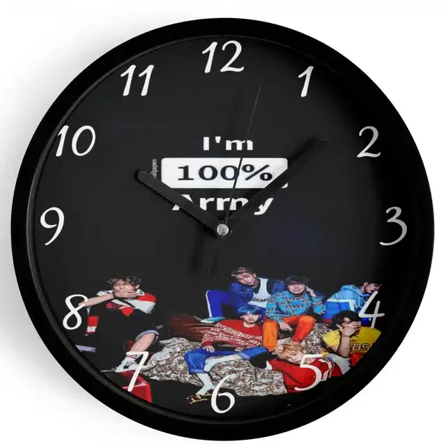 HD Printed Plastic Wall Clock, Multicolor, 10x10 Inches