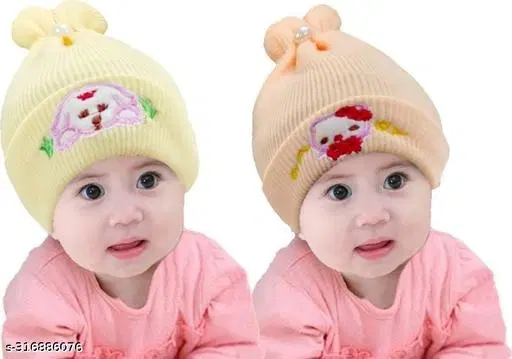 Printed Cap for Kids, Pack of 2 (Multicolor)