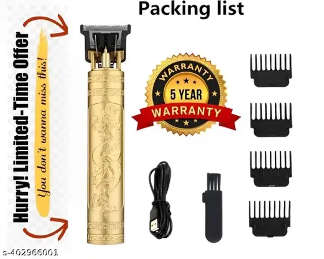 Rechargeable Professional Hair Trimmer for Men & Women, Gold