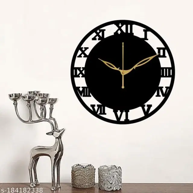 Wooden Wall Clock, Black