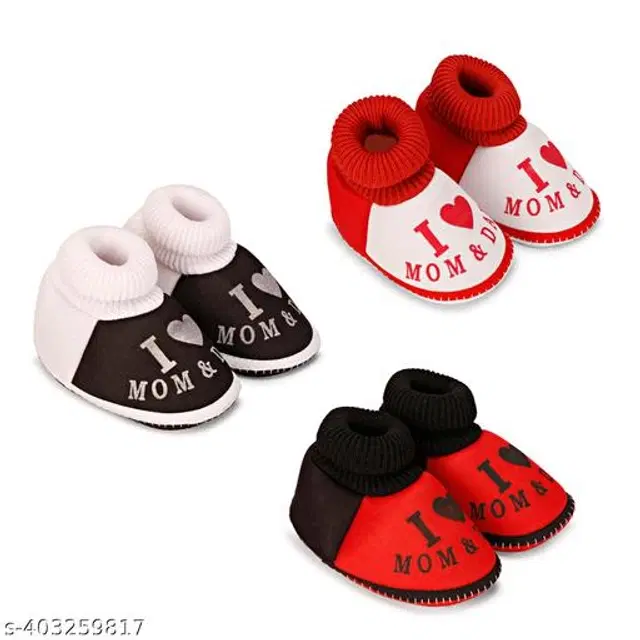 Booties for Infants, Pack of 3 (Multicolor, 0-3 Months)