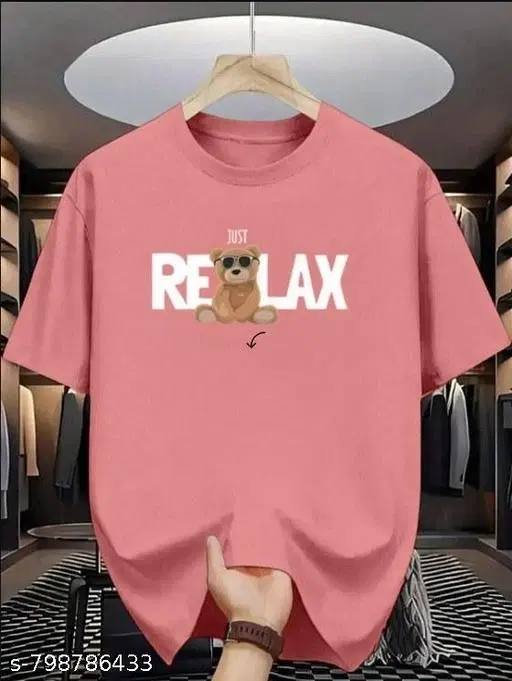 Cotton Blend Printed T-shirt for Women, Pink (XXS)