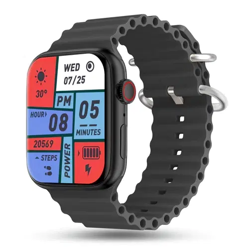 T-800 Ultra Series Smartwatch for Men & Women, Black