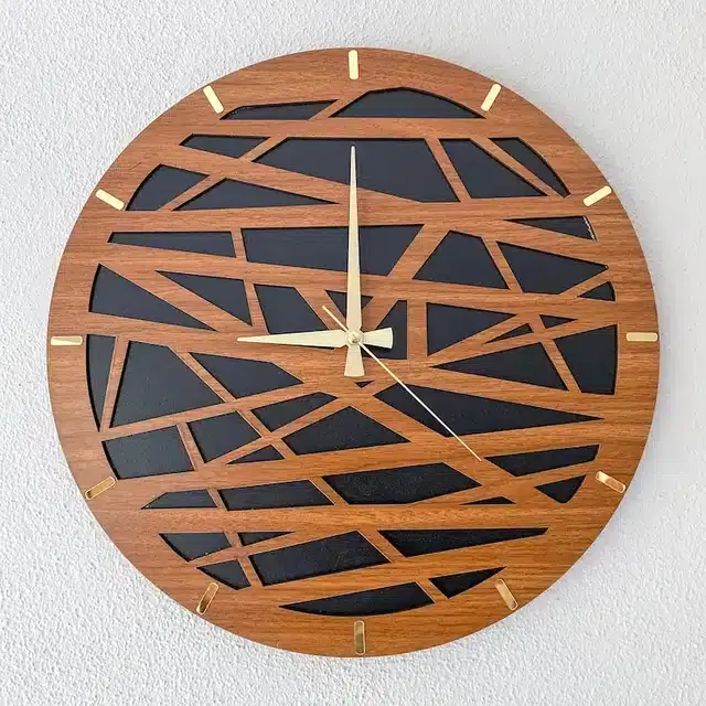 Designer Wooden Wall Clocks, Brown