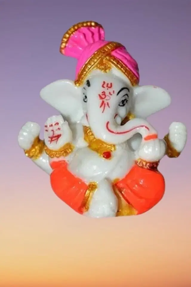 Beautiful Ganpati Idol for Car Dashboard, Multicolor