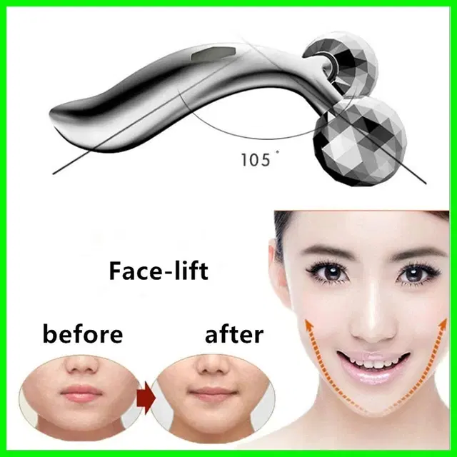 3D Face Massage Roller, Silver