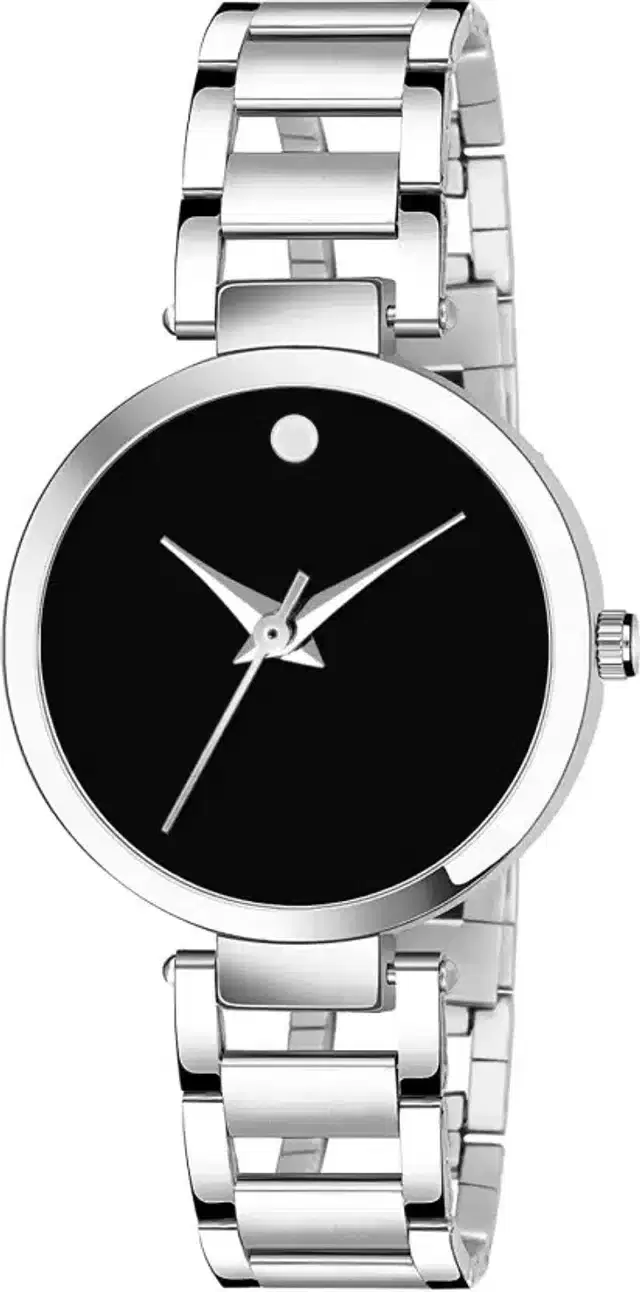 Analog Watch for Women (Silver & Black)