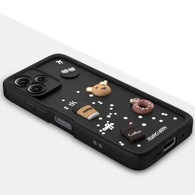 Silicone Mobile Back Cover for POCO M6Pro 5G / Redmi 12 5G (Black)
