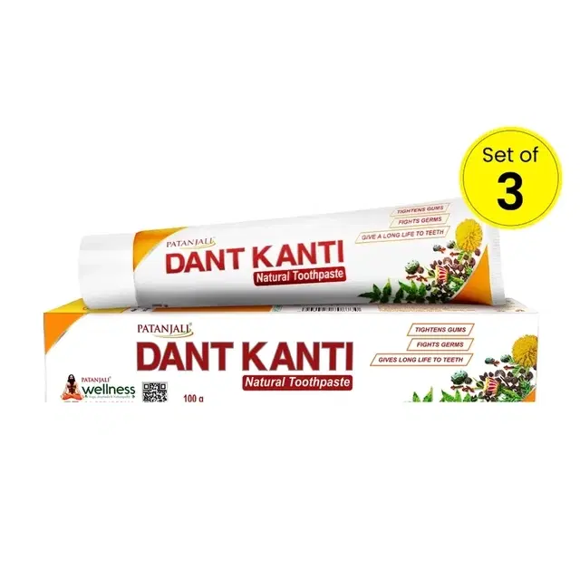 Patanjali Dant Kanti Natural Toothpaste 100 g ( Set of 3)
