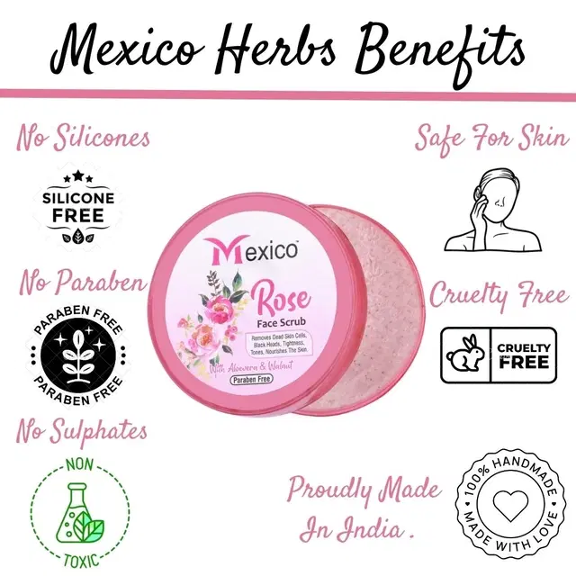 Maxico Herbs Rose Scrub (100 g)