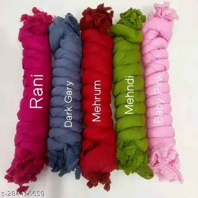 Dupatta for Women, Pack of 5 (Multicolor, 2 m)