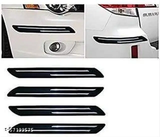 Rubber Car Bumper Protector, Black, Pack of 4
