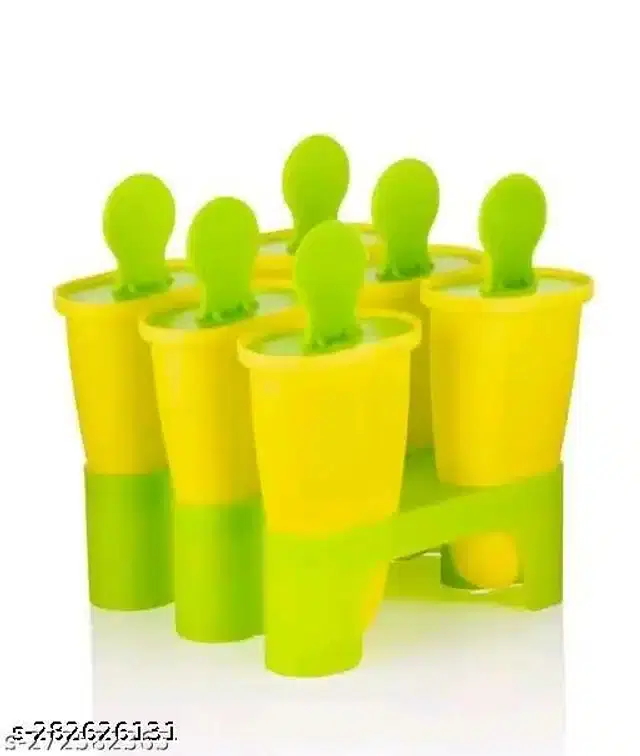 Plastic Ice Cream Moulds, Green & Yellow, Set of 1