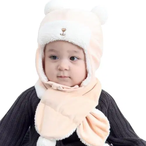 Woolen Winter Cap for Infants (Beige, 0-6 Months)