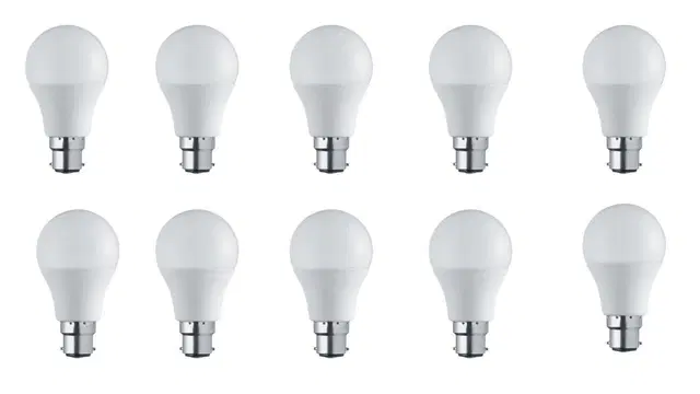 Plastic LED Bulb, White, 5 W, Pack of 10