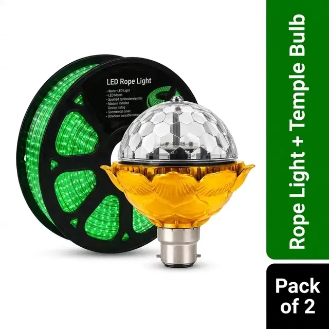 Red Temple Bulb + LED Rope Light (Combo Pack of 2)