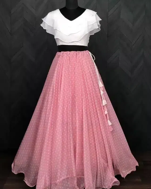 Ready to Wear Lehenga Choli for Women (Baby Pink, XS)