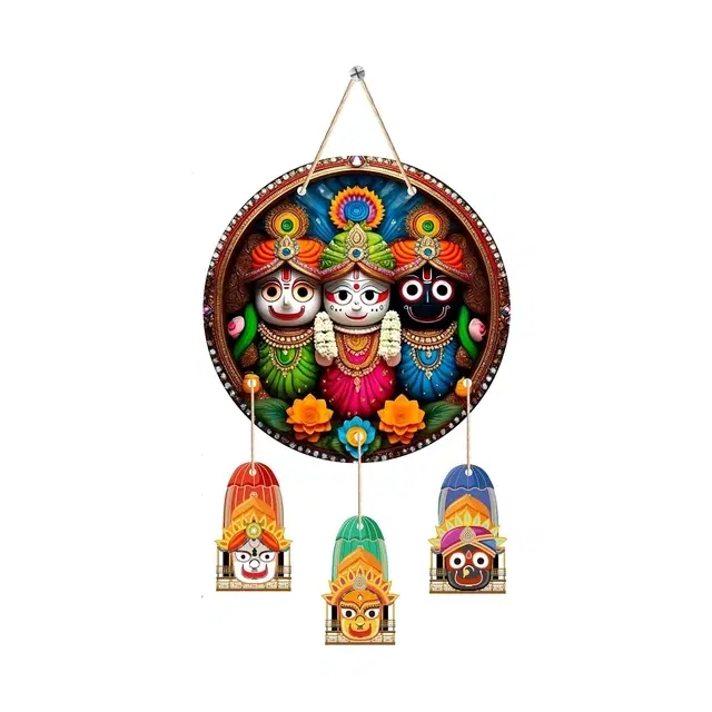 Kc Arts Jai Jagannath Wooden Wall Hanging