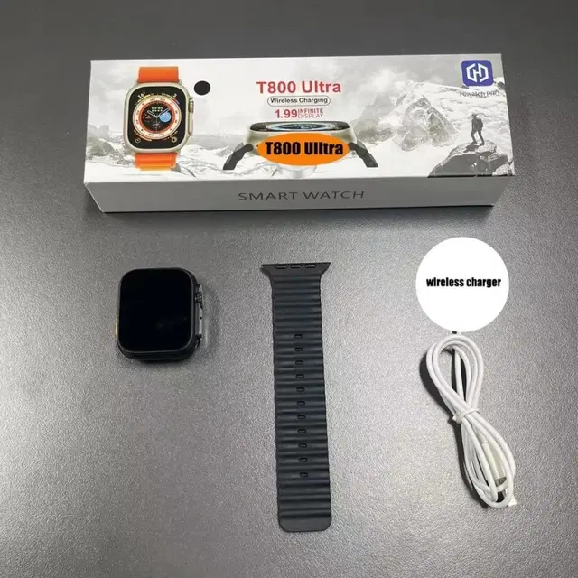 Rubber Strap T800 Smart Watch with Bluetooth Calling, Black