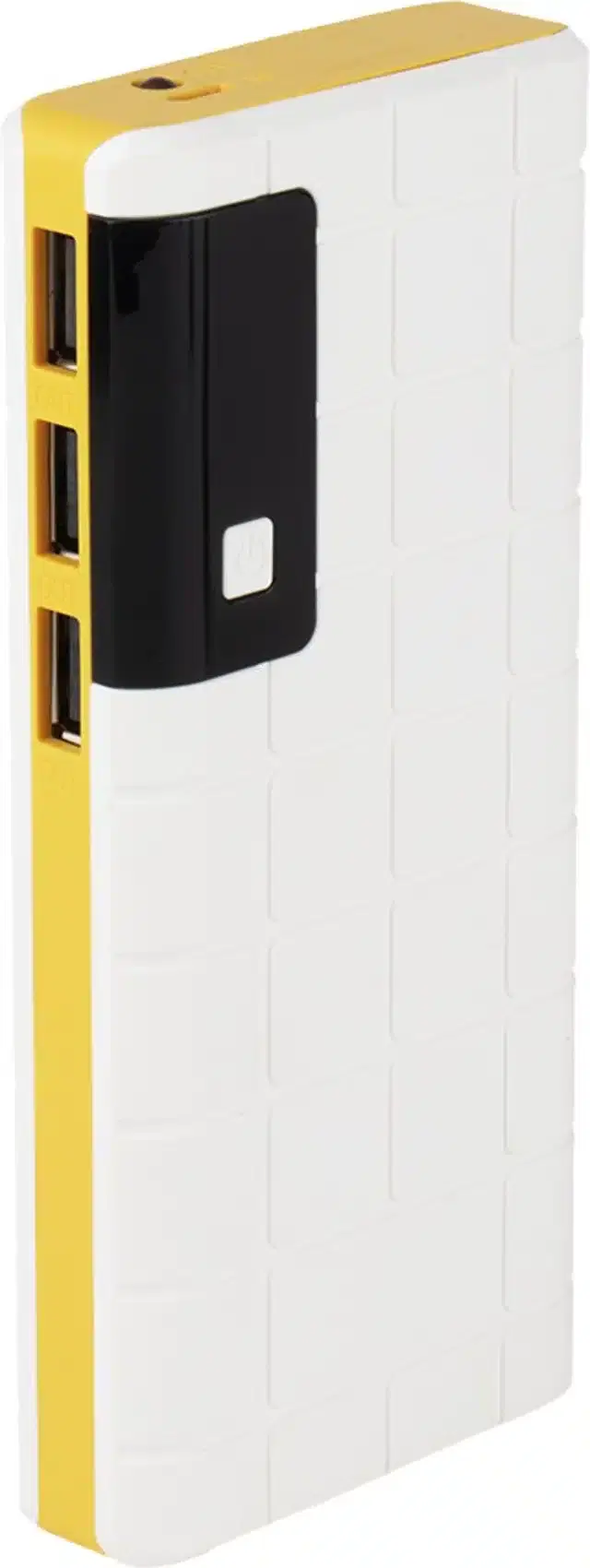 Portable Inbuilt Cables Power Bank, Yellow & White, 20000 mah